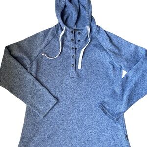 Eddie Bauer Heathered Blue Women's Hooded Sweater, Size S, Classic Sweatshirt